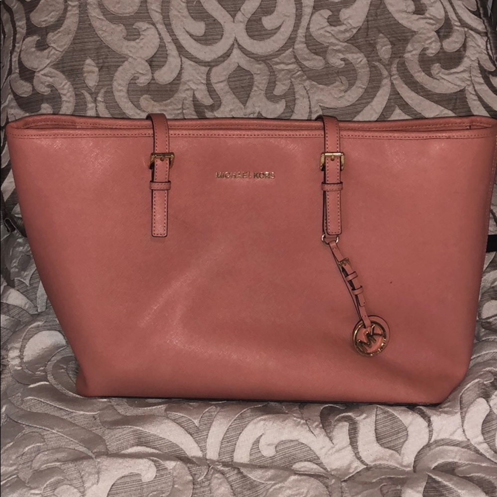 Rose Gold Michael Kors Shoulder Bag Large